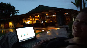 Image of Julie working poolside