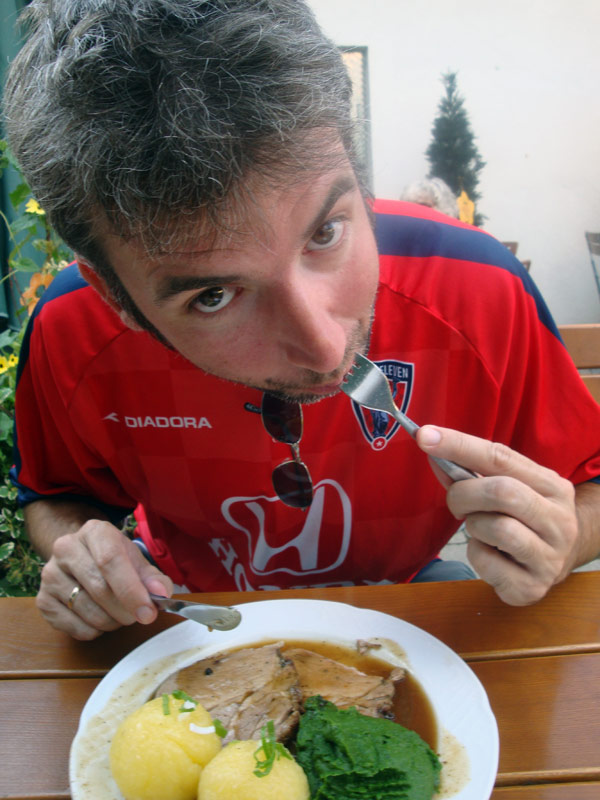 Image of Mark eating.