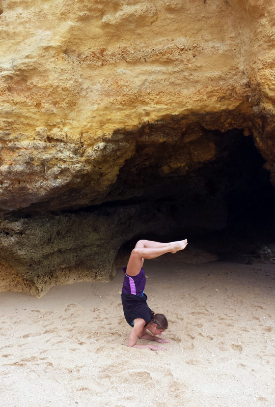 Image of yoga on the beach.